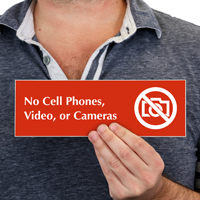 No Cell Phones, Video Or Camera Sign
