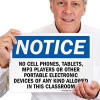 No Cell Phones Electronic Device Allowed Sign