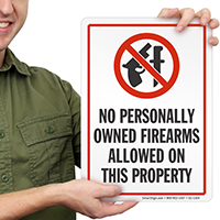 No Firearms Allowed On Property Sign