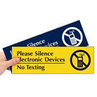 Please Silence Electronic Devices, No Texting Sign