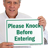 Please Knock Before Entering Sign