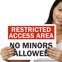 Restricted Access Area, No Minors Allowed Dispensary Sign