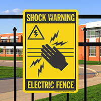 Shock Warning Electric Fence Safety Sign