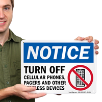Turn Off Cellular Phones, Pagers Sign