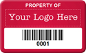 Asset Label, Property of Company Name with Barcode