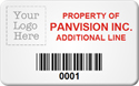 Asset Label, Property of Company Name with Barcode