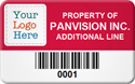 SunGuard Asset Label, Add Company Name with Barcode