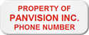 Asset Label, Property of Company Name with Phone Number