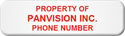 Asset Label, Property of Company Name with Phone Number
