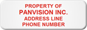 Asset Label, Property of Company Name with Phone Number