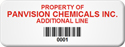 Asset Label, Property of Company Name with Barcode