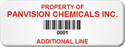 Asset Label, Property of Company Name with Barcode