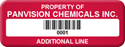 Asset Label, Property of Company Name with Barcode