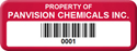 Asset Label, Property of Company Name with Barcode