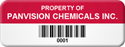 Asset Label, Company Name with Barcode