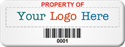 SunGuard Asset Label, Add Company Name with Barcode