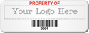 Asset Label, Property of Company Name with Barcode