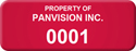 Asset Label, Property of Company Name with Numbering