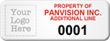 Asset Label, Property of Company Name with Numbering