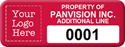 Asset Label, Property of Company Name with Numbering