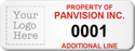 Asset Label, Property of Company Name with Numbering