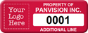 Asset Label, Property of Company Name with Numbering