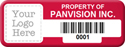 Asset Label, Property of Company Name with Barcode