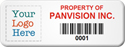 Asset Label, Property of Company Name with Barcode