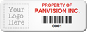Asset Label, Property of Company Name with Barcode