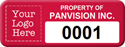 Asset Label, Property of Company Name with Numbering
