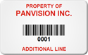 Asset Label, Property of Company Name with Barcode