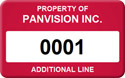 Asset Label, Property of Company Name with Numbering