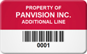 Asset Label, Property of Company Name with Barcode