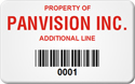 Asset Label, Property of Company Name with Barcode