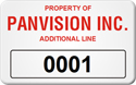 Asset Label, Property of Company Name with Numbering