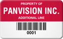 Asset Label, Property of Company Name with Barcode
