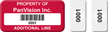 Personalized Multipart 3 in 1 Barcode Asset Tag