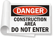 Danger: Construction Area, Do Not Enter Sign Book