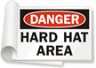 Danger: Hard Hat Area Sign Book