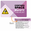 Confined Space Safety Checklist Heavy Duty Safety Wallet Card