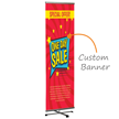 Cross Single Banner Adjustable Heigh Aluminum Stand With Custom Upload Your Own Design Banner