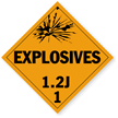 Class 1.2J Explosives Placard