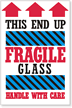 Fragile Glass Handle Care Label