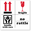 Fragile, No Rattle, Handle with Care Label