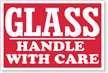 Glass Handle with Care (red background)