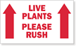 Live Plants Please Rush Label