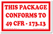 Package 49 CFR - 173-13 Label