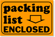 Packing List Enclosed Label