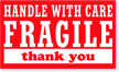 Handle Care Fragile Thank You Label