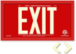 Red Panel EXIT Sign, 7 in. letters